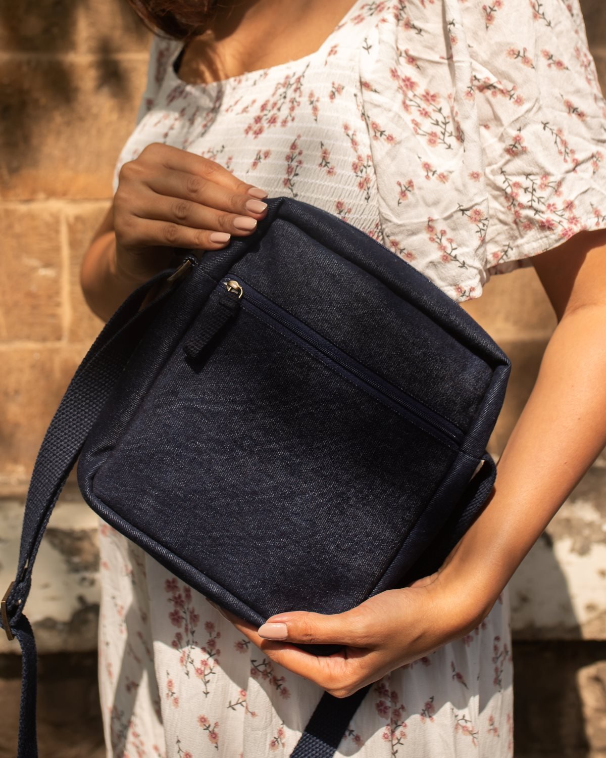 Upcycled Kantha Hand Embroidered Breakfree Sling Bag - Dwij