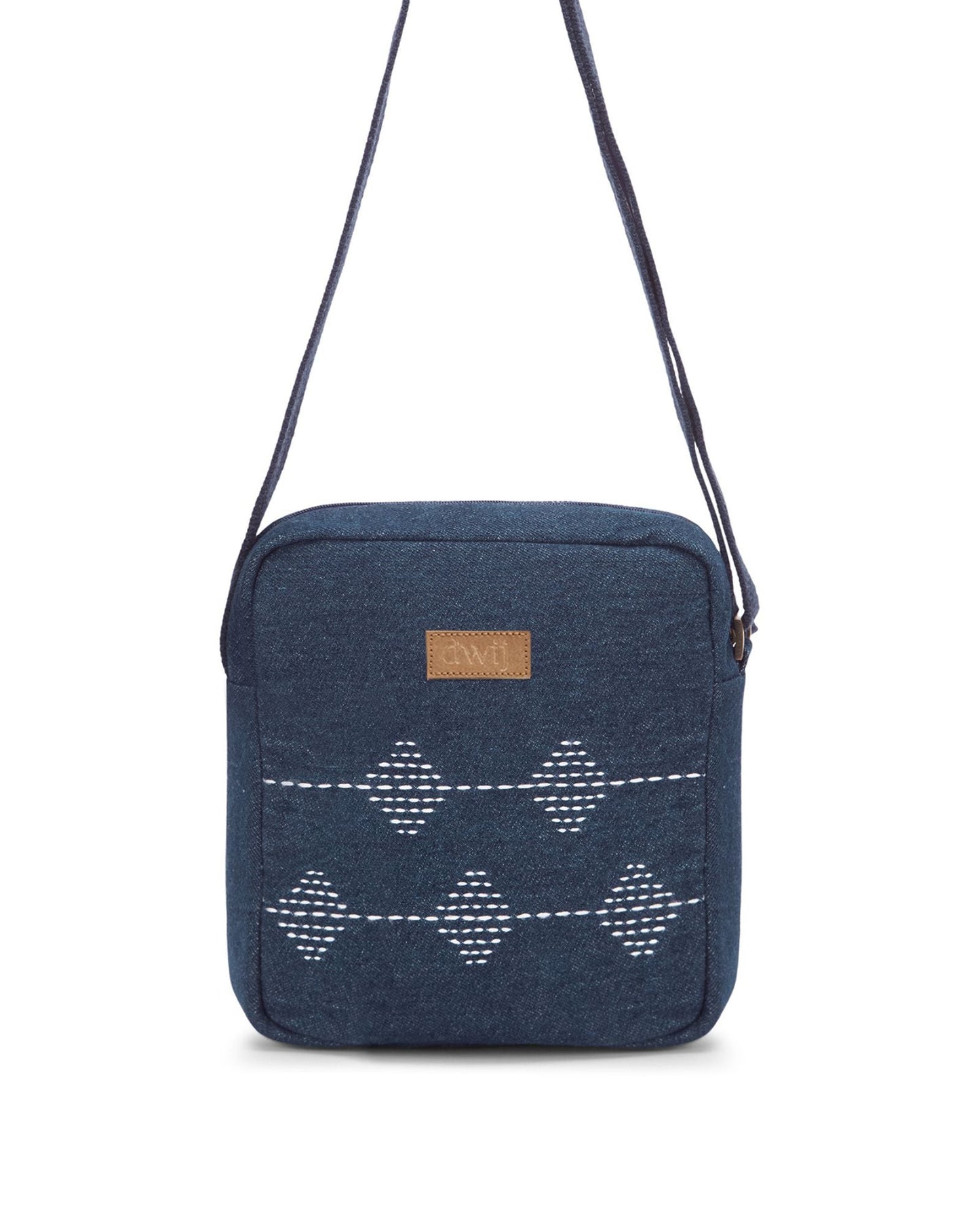 Upcycled Kantha Hand Embroidered Breakfree Sling Bag - Dwij - 
