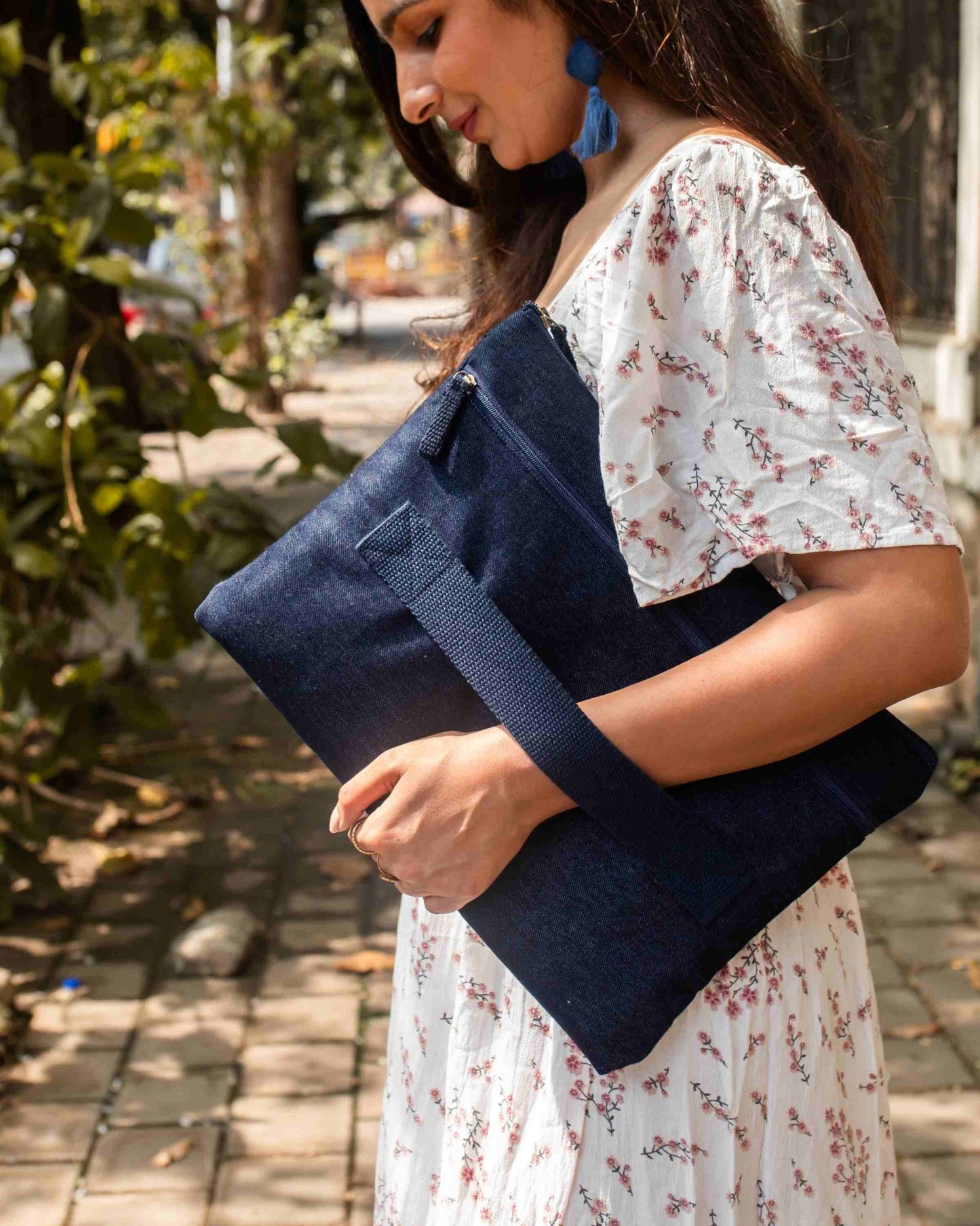 Upcycled Kantha Hand Embroidered Laptop Sleeve - Dwij