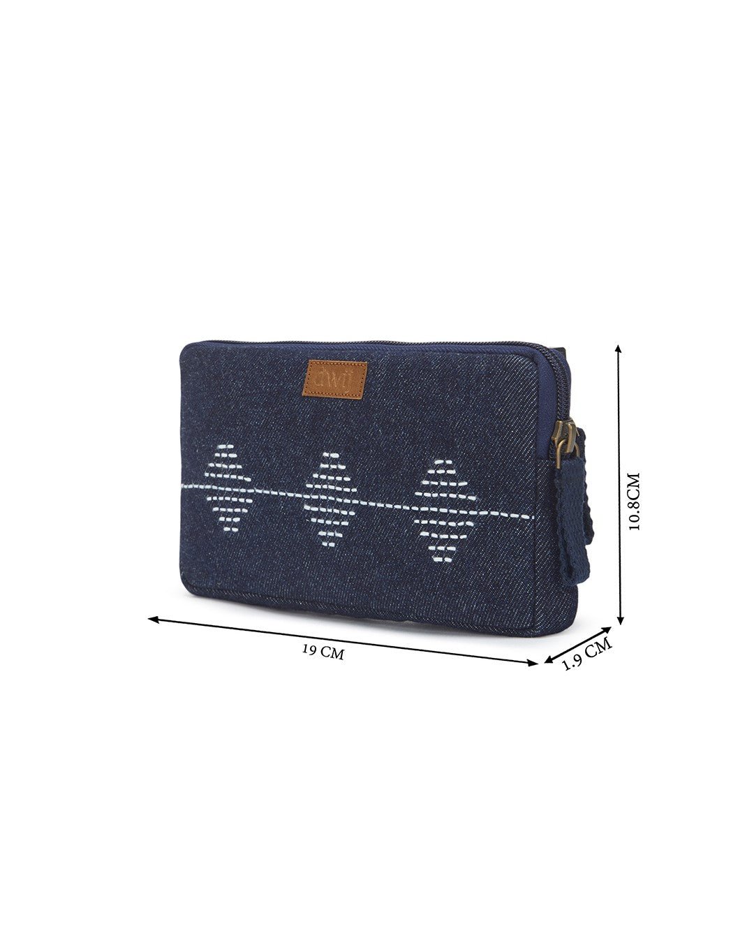 Upcycled Kantha Hand Embroidered Wallet With Coin Pouch - Dwij - KW1