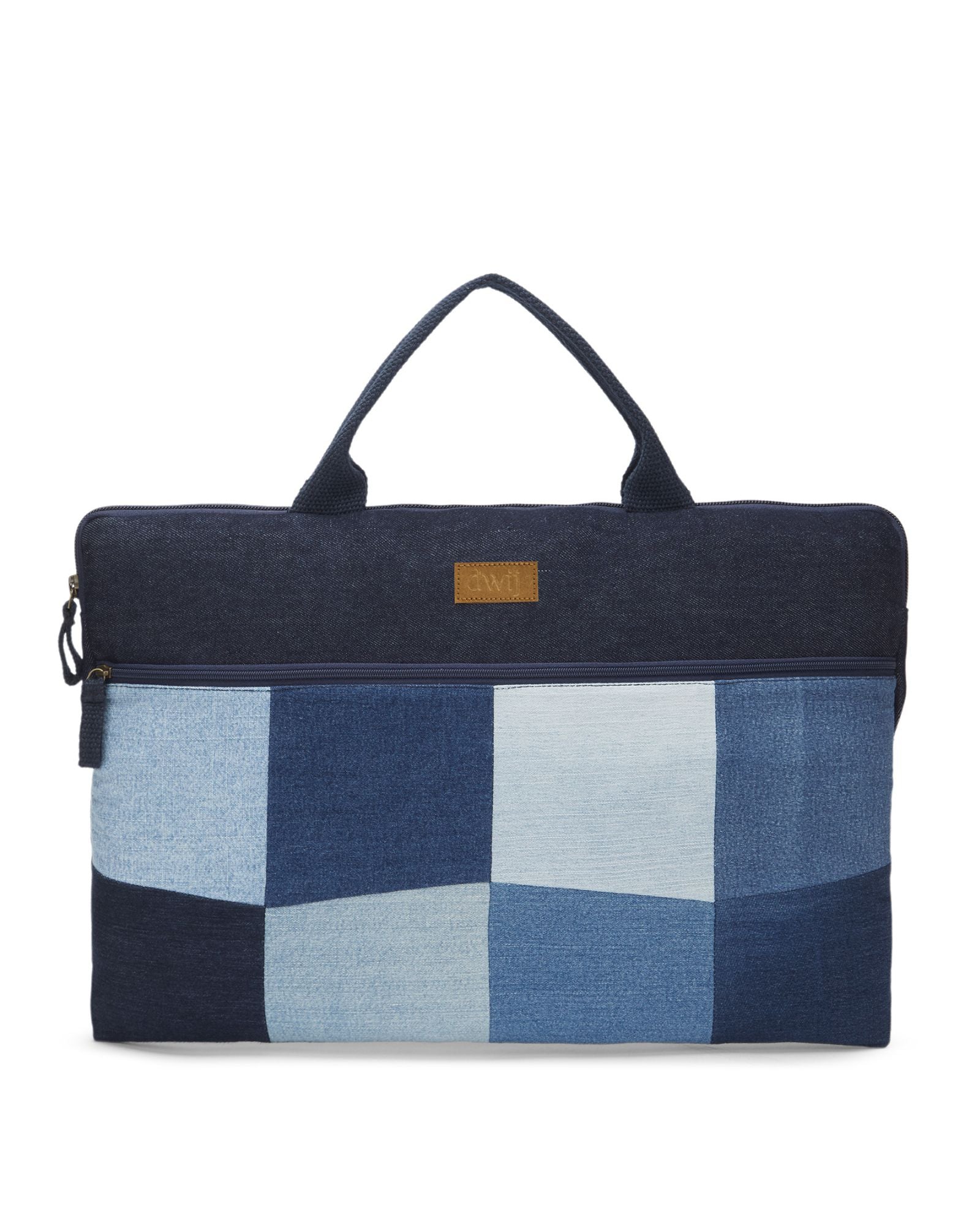 Upcycled Patched Laptop Sleeve With Handle - Dwij - 