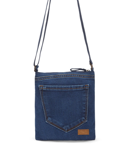 Upcycled Unisex Denim Brisk Crossbody Sling Bag - Dwij - 