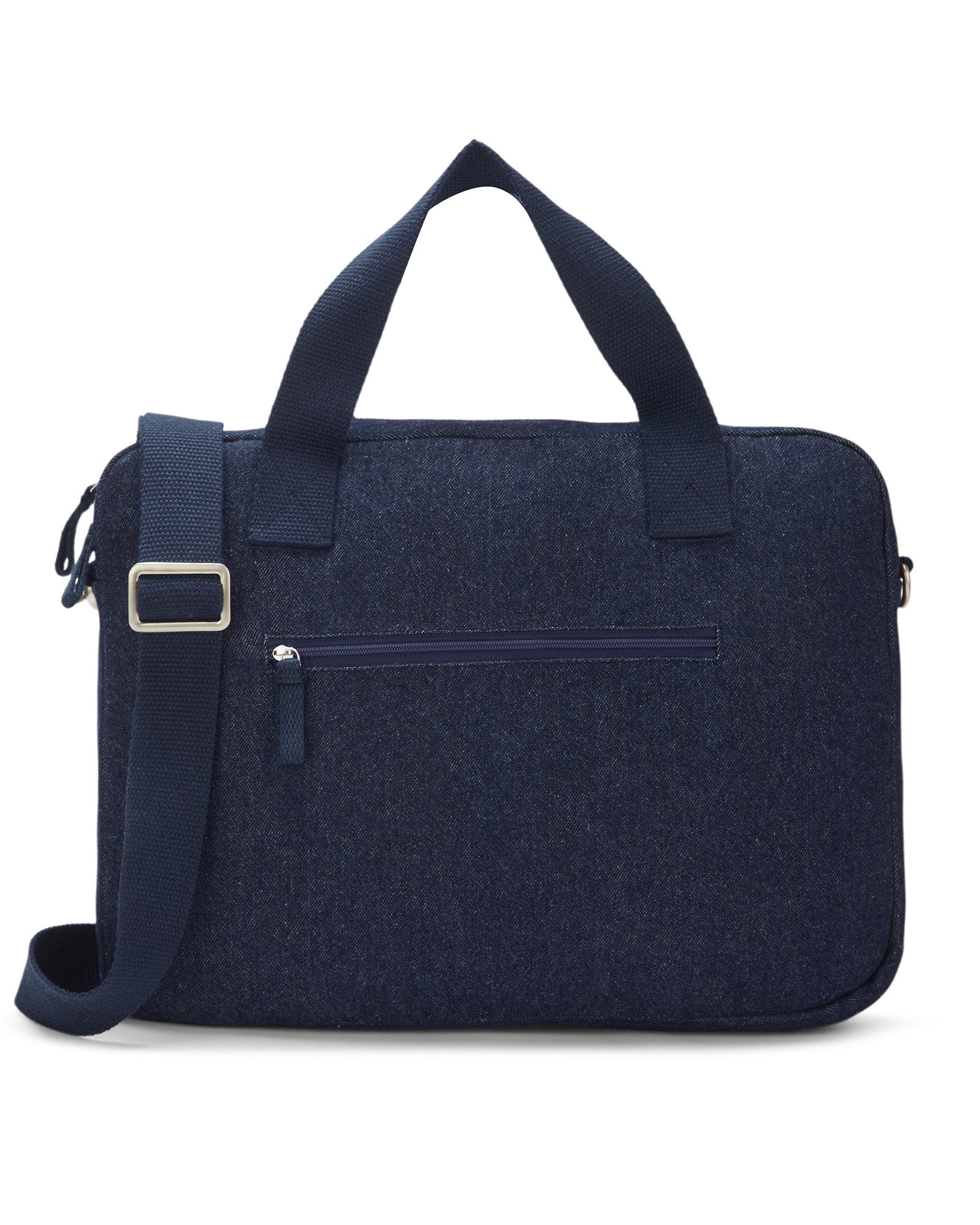 Upcycled Unisex Denim Compact Laptop Messenger Bag (Large) - Dwij - 