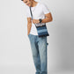 Upcycled Unisex Denim Jeans Crossbody Striped Sling Bag - Dwij - 