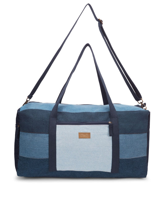 Upcycled Unisex Denim Jeans Duffle Travel Gym bag - Dwij - 