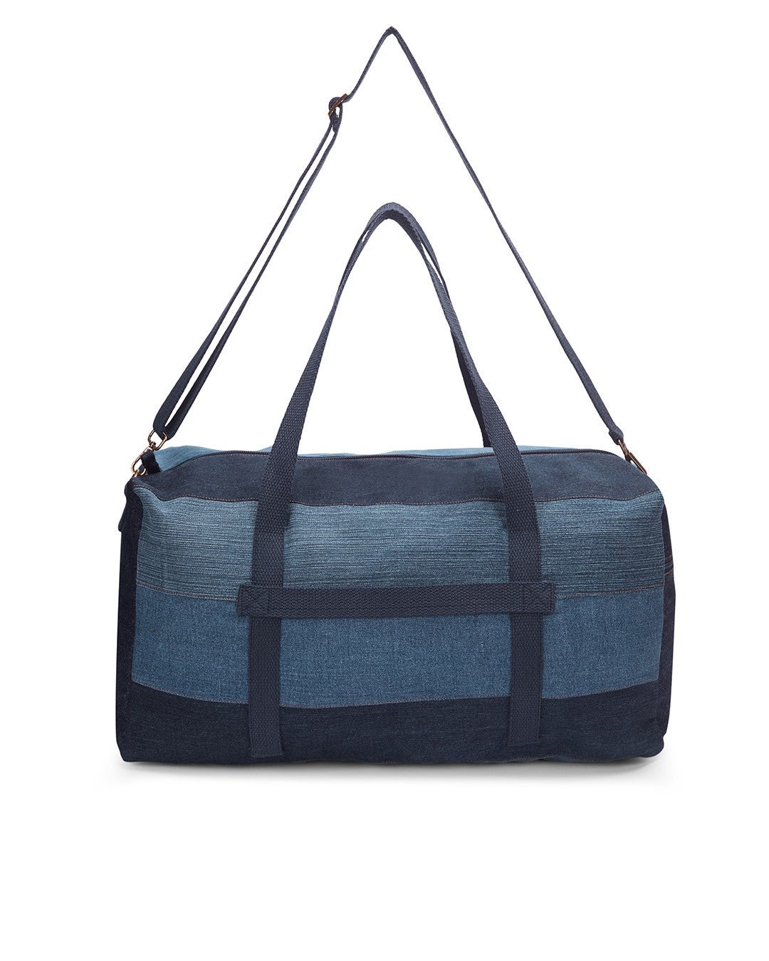 Upcycled Unisex Denim Jeans Duffle Travel Gym bag - Dwij - 