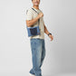 Upcycled Unisex Denim Jeans Pace Sling bag (Medium Dark blue) - Dwij - 