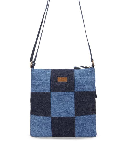 Upcycled Unisex Denim Jeans Swift Crossbody Sling bag - Dwij - 