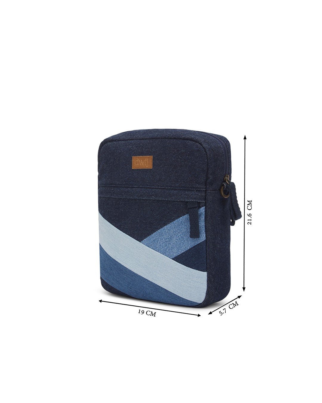 Upcycled Unisex Diagonal Striped Denim Breakfree Sling - Dwij - 
