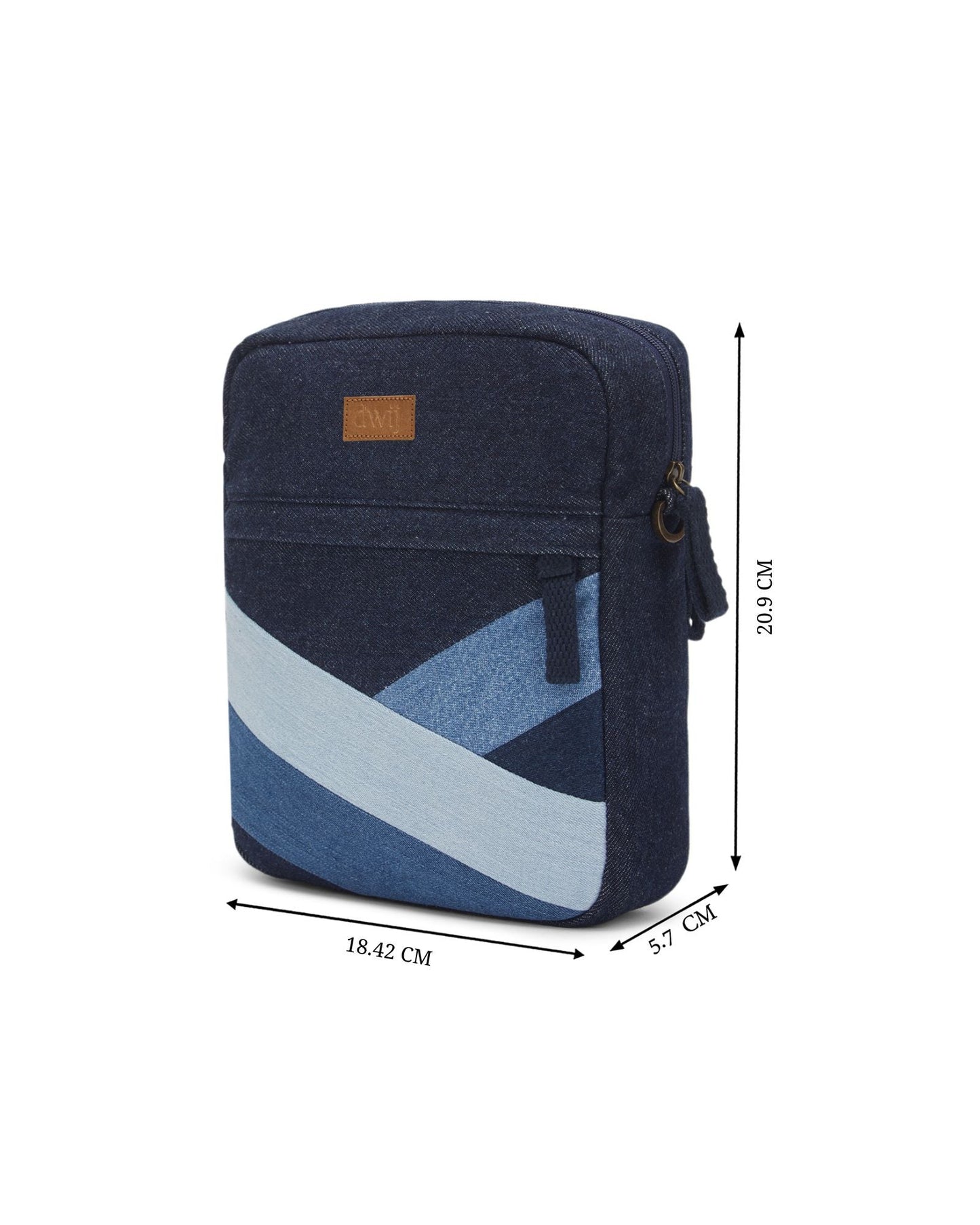 Upcycled Unisex Diagonal Striped Denim Breakfree Sling - Dwij - 
