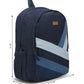 Upcycled Unisex Diagonal Striped Denim Travel Backpack - Dwij - 