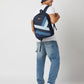 Upcycled Unisex Diagonal Striped Denim Travel Backpack - Dwij - 