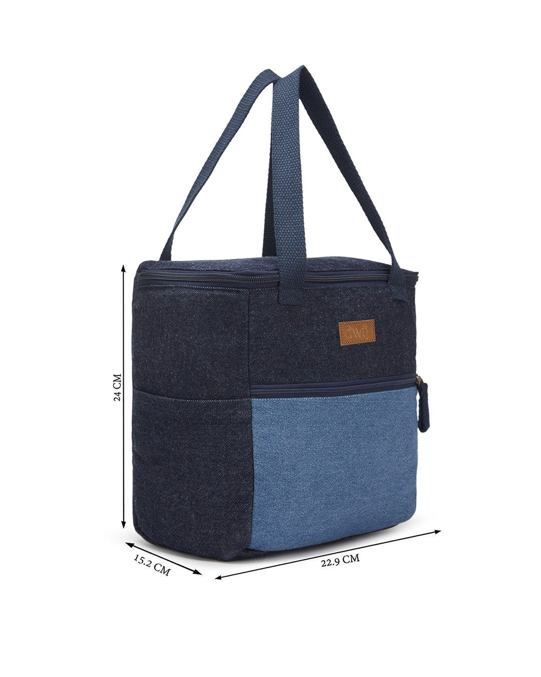 Upcycled Unisex Eco friendly Denim Jeans Lunch Bag (Large) - Dwij - 