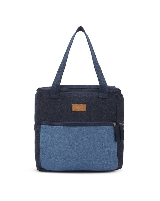 Upcycled Unisex Eco friendly Denim Jeans Lunch Bag (Large) - Dwij - 
