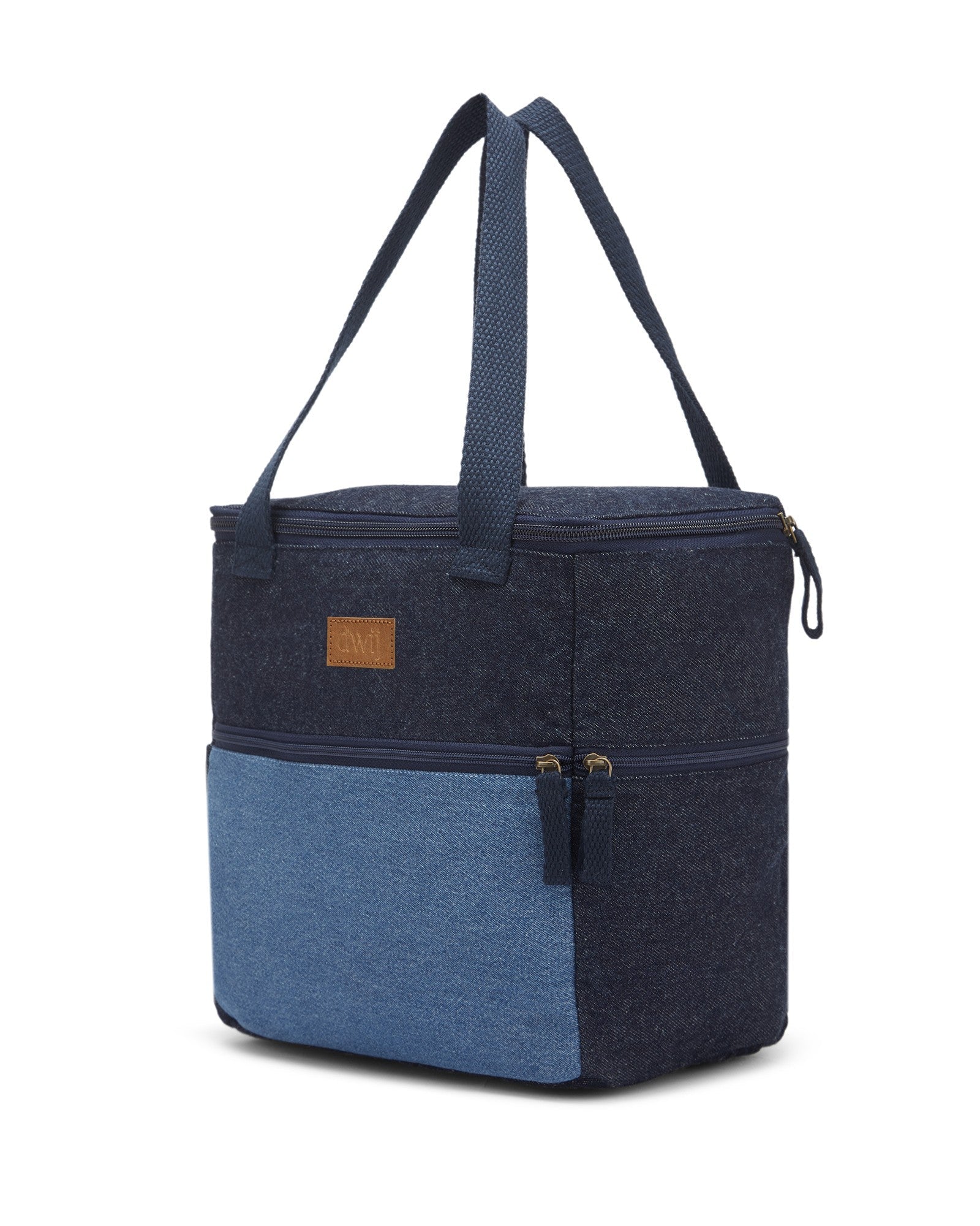 Upcycled Unisex Eco friendly Denim Jeans Lunch Bag (Large) - Dwij - 
