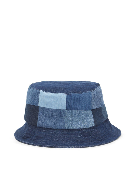 Upcycled Unisex Eco friendly Denim Patched Bucket Hat (Large) - Dwij - 
