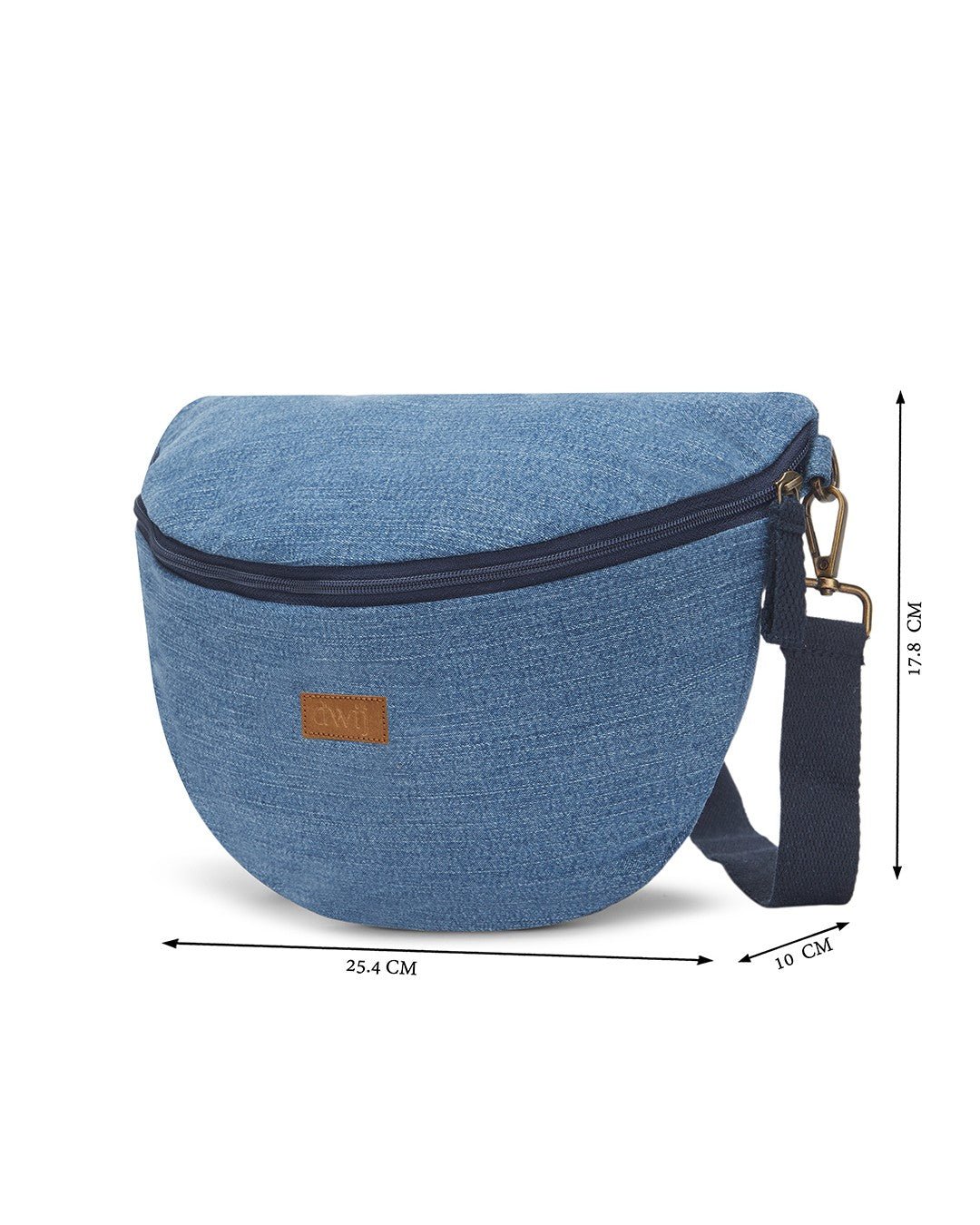 Upcycled Unisex Fanny pack/Waist Pouch Light Blue Sling Bag - Dwij - 