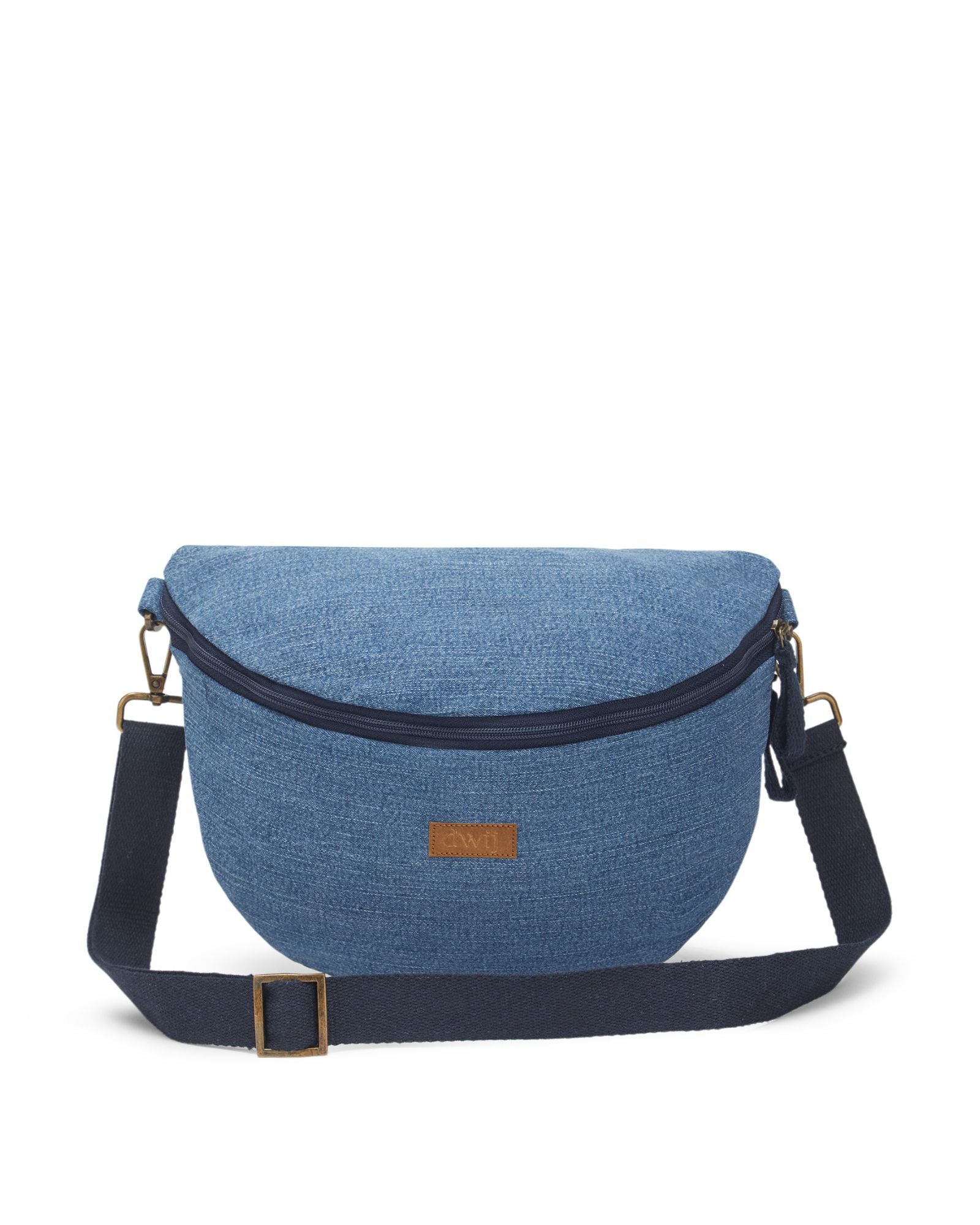 Upcycled Unisex Fanny pack/Waist Pouch Light Blue Sling Bag - Dwij - 