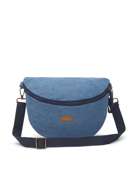 Upcycled Unisex Fanny pack/Waist Pouch Light Blue Sling Bag - Dwij - 