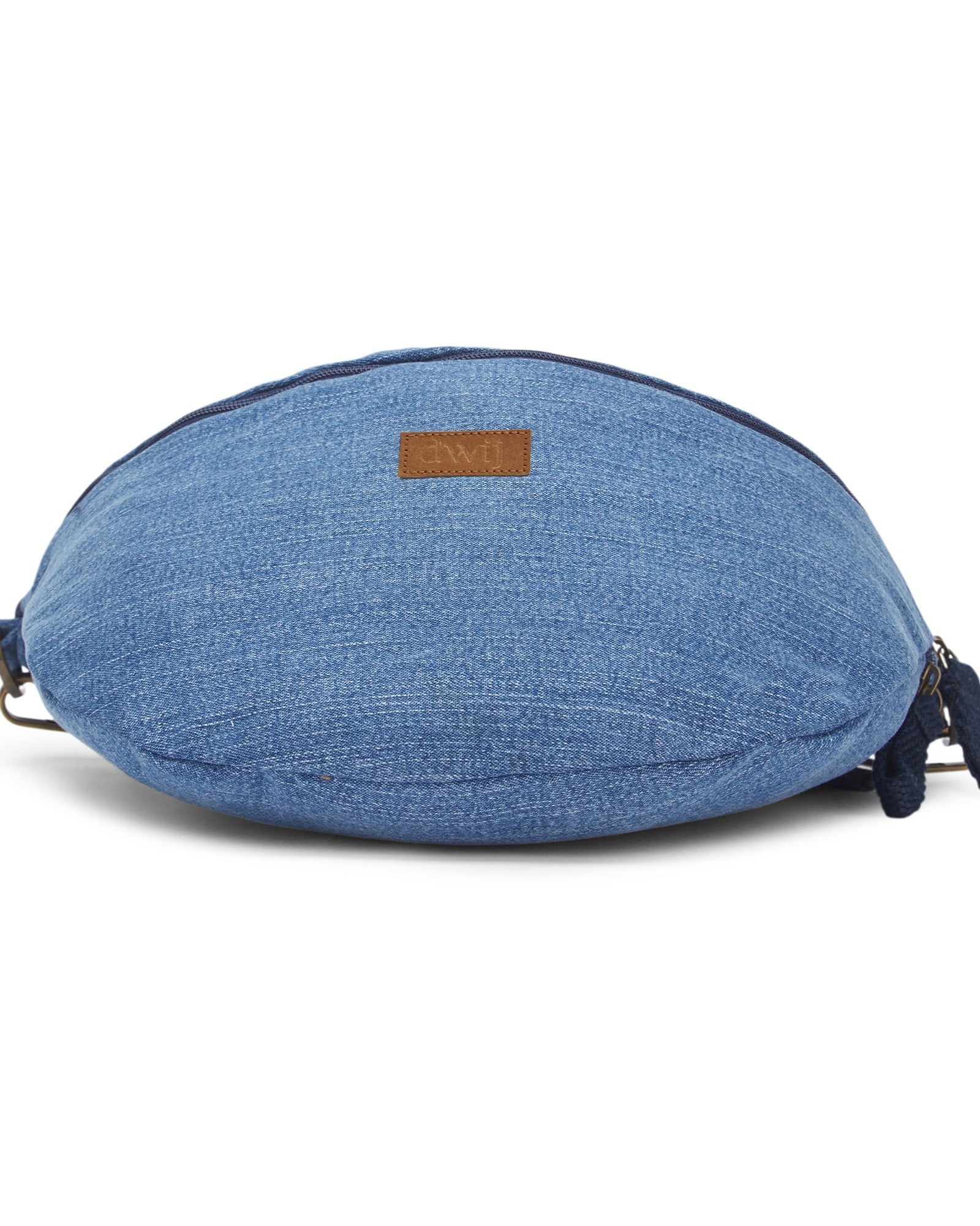 Upcycled Unisex Fanny pack/Waist Pouch Light Blue Sling Bag - Dwij - 