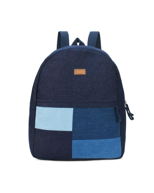 Upcycled Unisex Mosaic Denim Travel Backpack - Dwij -
