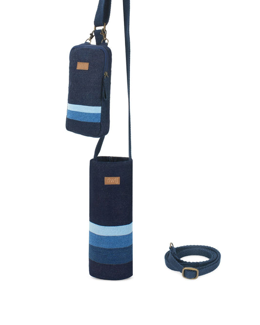 Upcycled Unisex Ocean Bottle Holder With Mobile Sling - Dwij -