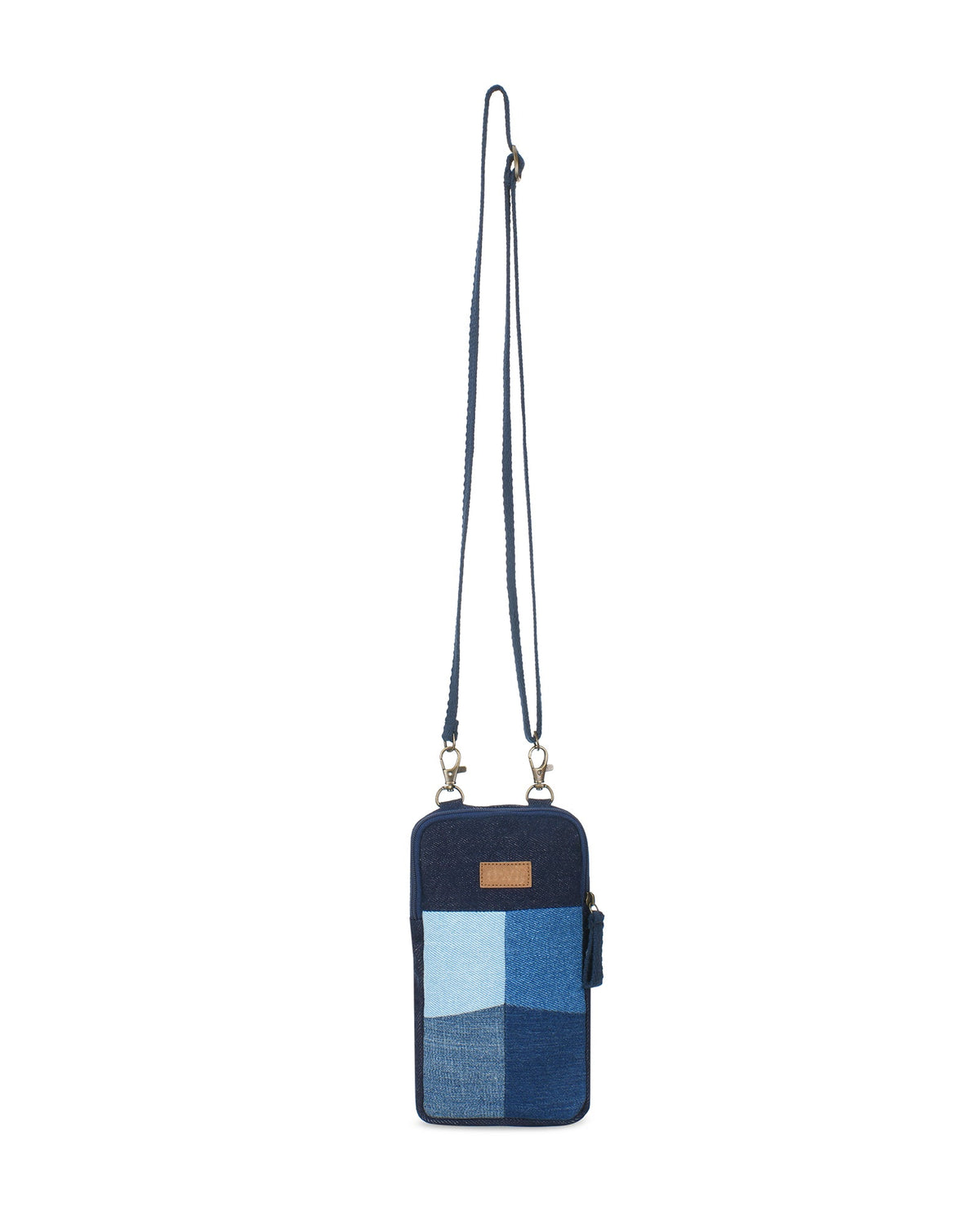 Upcycled Unisex Patched Bottle Holder With Coin Pouch - Dwij -