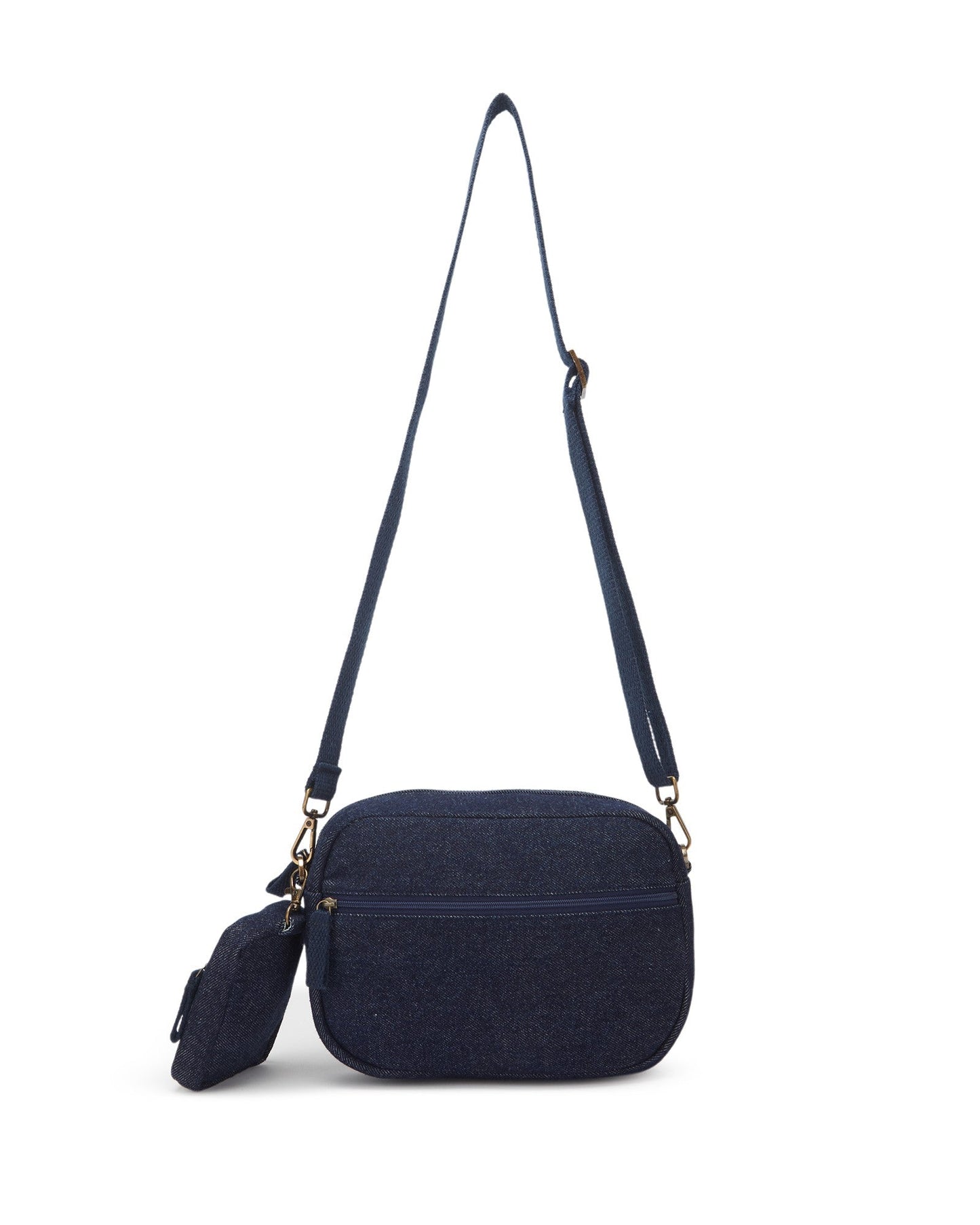 Upcycled Unisex Patched Denim Crossbody Sling with pouch - Dwij - 