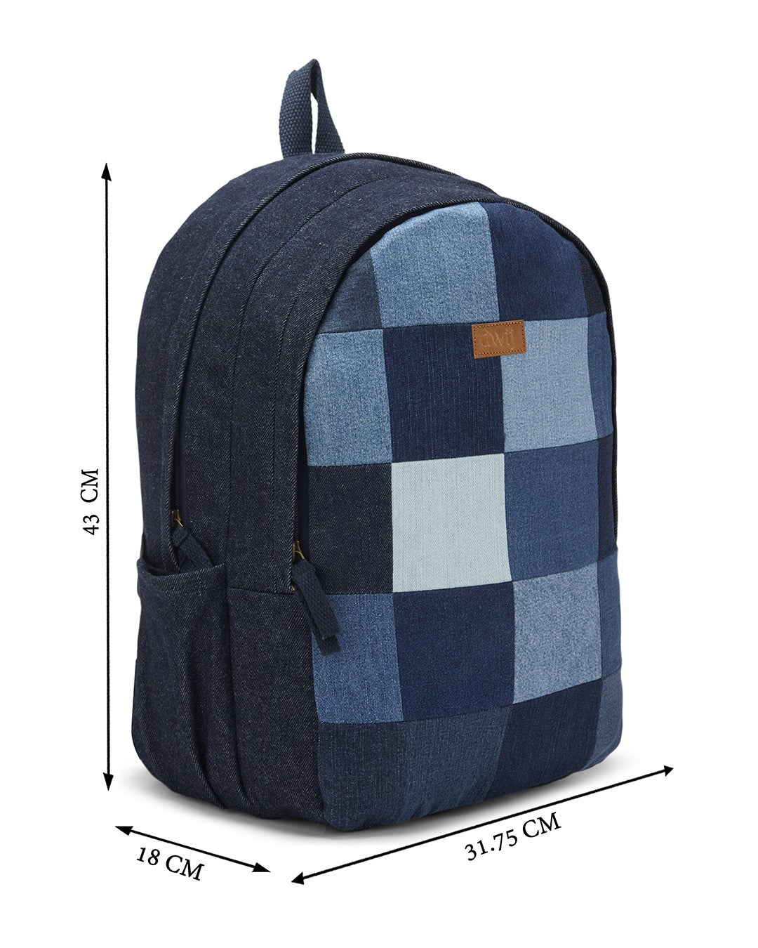 Upcycled Unisex Random Denim & Felt Travel Backpack - Dwij - 